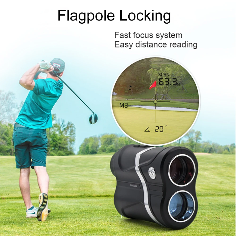 US $61.70 Bosean Golf Laser Rangefinder Flag Lock Distance Height Angle Speed Range Finder For Hunting Usb Charging Дальномер Для Охоты