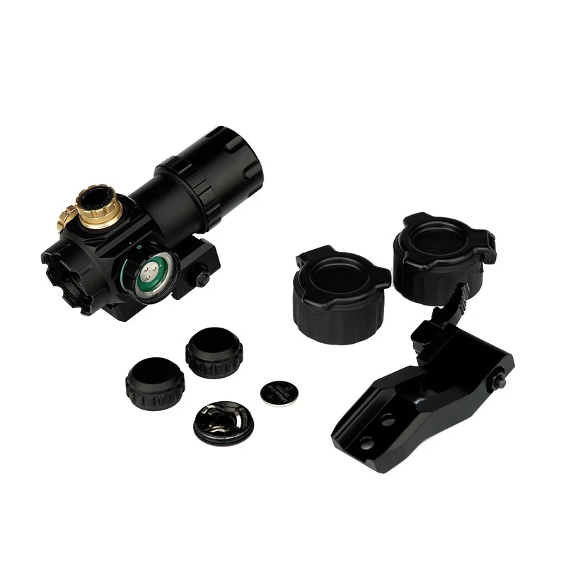 Красный/зеленый точечный прицел с переходник для стояка, QD Mount& Flip-open Lens Caps