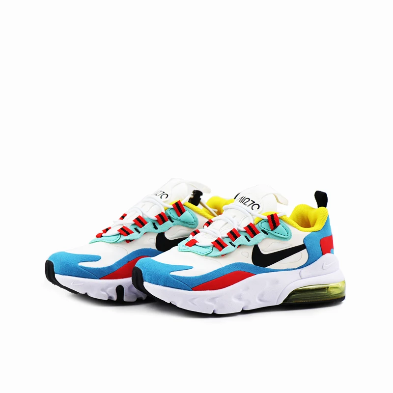 Оригинальные детские кроссовки для бега от NIKE AIR MAX 270 REACT, удобные спортивные уличные сетчатые детские кроссовки, BQ0102-002