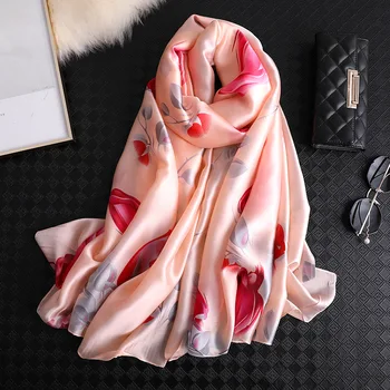 

2020 Spring New Scarves Silk Feeling female beach stole luxury brand Designer Printed bandana Women scarf Beach Shawl HIjabs
