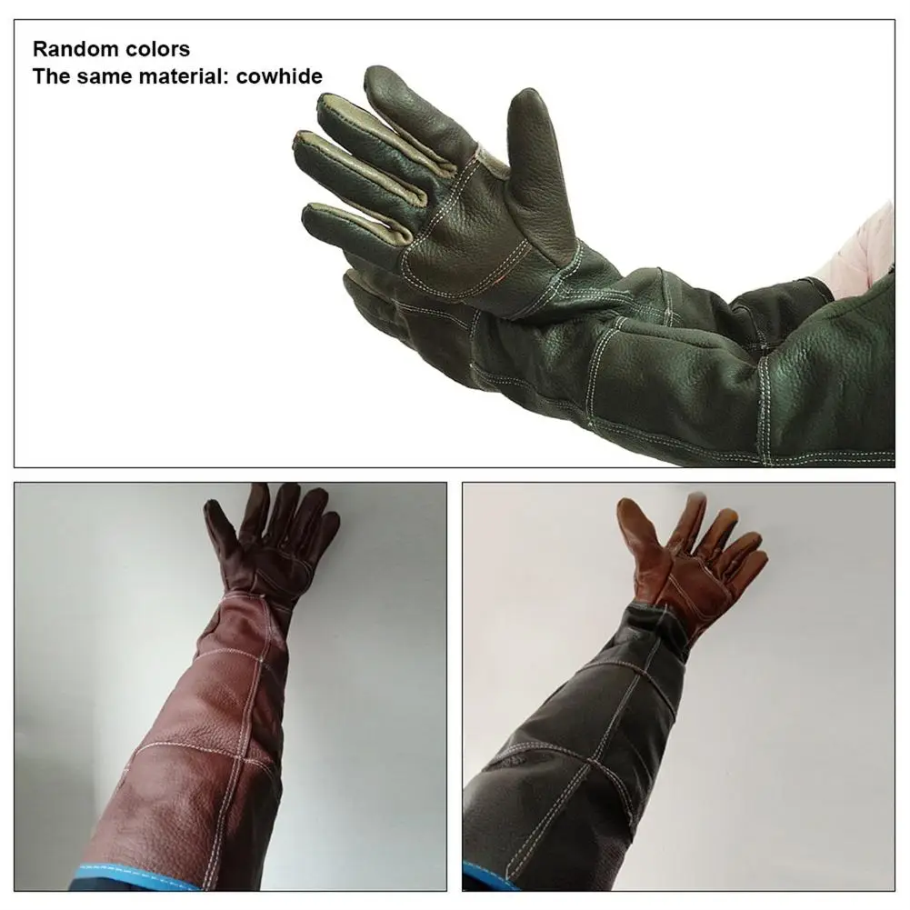 1 Pair Pet Gloves Handling Gloves Strengthened Leather Anti Bite Protective For Cat Dog And Gardening Work