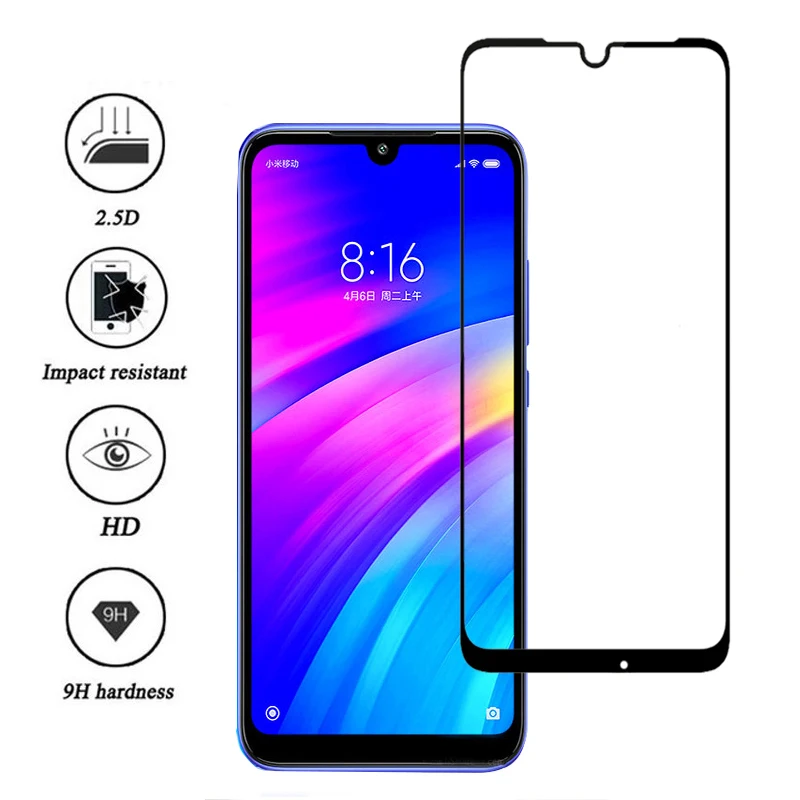 3D защита экрана закаленное стекло для Xiaomi Redmi 7 полное покрытие защитное на red mi