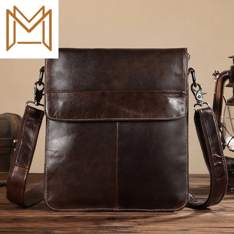 

Head Layer Cowhide Oil Wax Single Shoulder Package Business Affairs Male Difference Package Messenger Genuine Leather Leisure