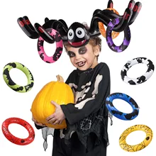 Behogar-Juego de anillo de Halloween, gorra de araña inflable con 8 anillos y 1 inflador, Fiesta EN LA Piscina de natación para fiesta de Halloween