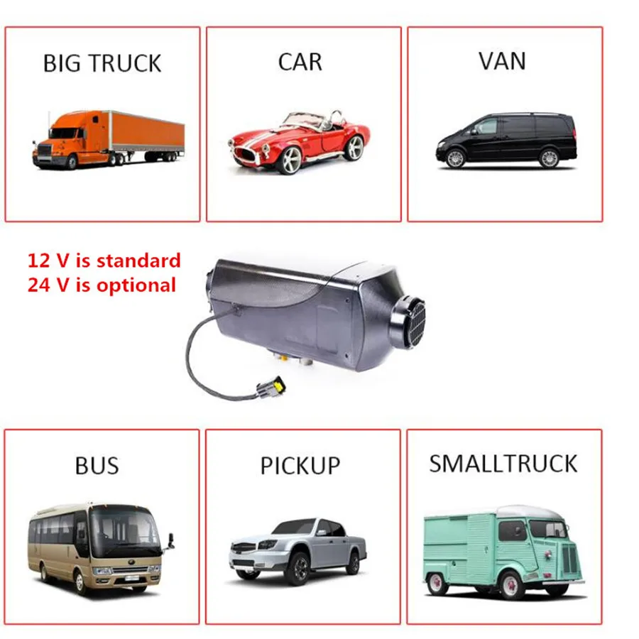 Silencer induction 12v 5kw heater webasto diesel heater for diesel with tank and LCD display  remote control parking heater