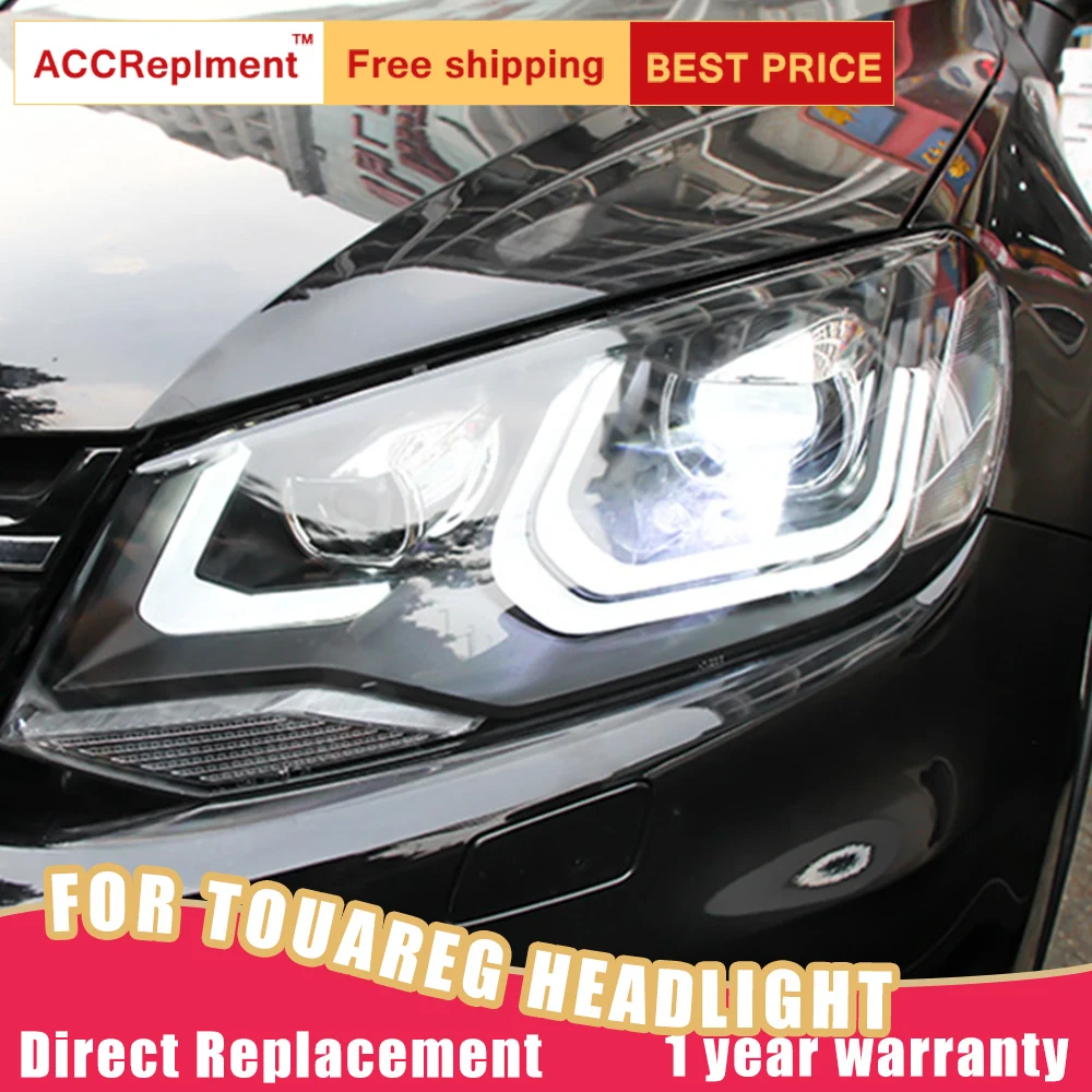 2 шт. светодиодный фары для VW Touareg 2011- светодиодный автомобильный фонарь ангельские глазки ксенон HID комплект Противотуманные фары светодиодный дневные ходовые огни