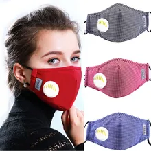 Унисекс Респиратор маска с дыхательным клапаном Моющийся хлопок активированный уголь фильтр PM2.5 рот маски Анти Пыль аллергия
