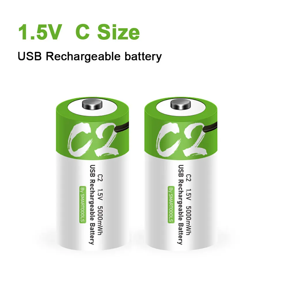 

NEW Size C 1.5V 5000mWh Universal Micro USB Charging Batteries Rechargeable Battery Charged Lipo Lithium Polymer battery