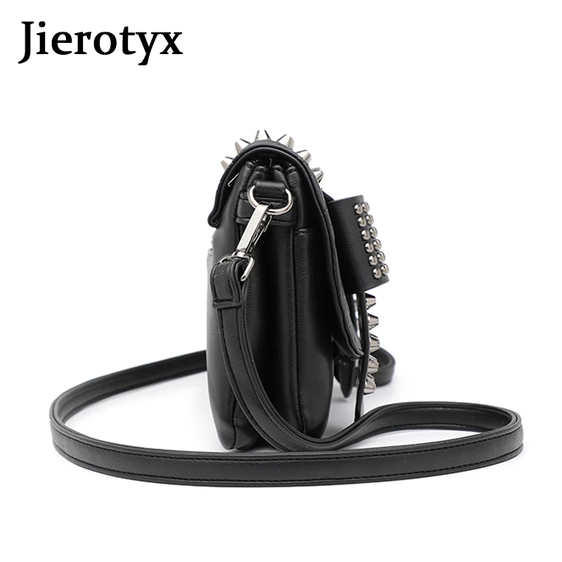Women Messenger Bag JIETOTYX Women Leather Messenger Bags Single Skull Rivet Shoulder Bags Vintage Sexy Lady Drop