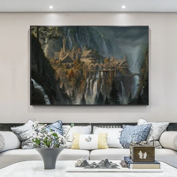 

The Lord of Rings Wall Art Moive Posters HD Print Landscape Oil Paintings On Canvas Wall Art Pictures For Home Living Room Decor