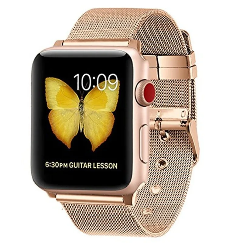 Тонкой пряжкой Миланский ремешок для наручных часов IWatch1/2/3/4/5 ремешки для Apple Watch 42 мм Apple Watch Series 4 44 мм