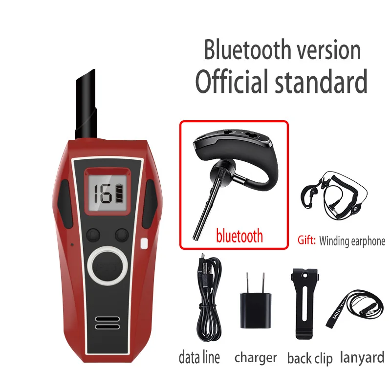 2 шт. мини bluetooth-рация беспроводная гарнитура мобильное Радио walkie Wurui профессиональная рация Портативные Мощные рации - Цвет: red