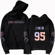 Унисекс Толстовка kpop jimin Толстовка 97 Толстовка love yourself KPOP Толстовка для повседневной носки harajuku kpop Толстовка Топ