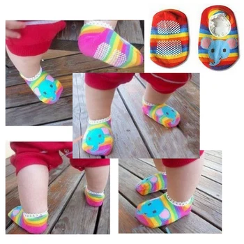 

1pair Cartoon Cute Baby Kids Non Slip Socks Infant Newborn Soft Short Socks