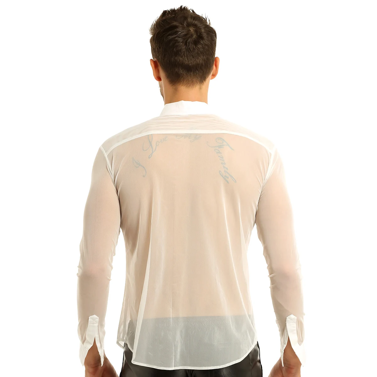 Maglia Uomo Trasparente A Maniche Lunghe - Top Sexy Per Palestra E Club - Foto 7