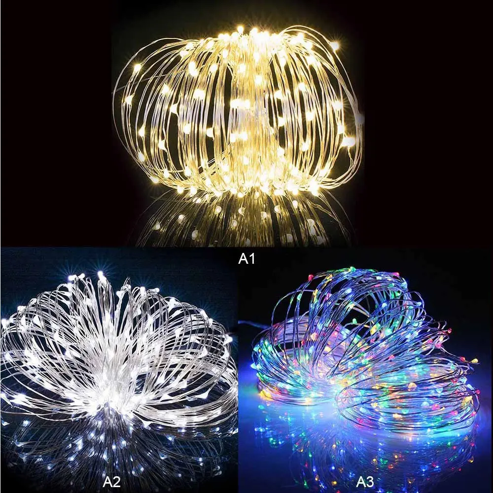 Сказочная гирлянда, 100LED, солнечная энергия, для улицы, Рождественский Декор, ландшафтный светильник, для двора, сказочный светильник, гирлянда, светильник, медный провод, фестиваль