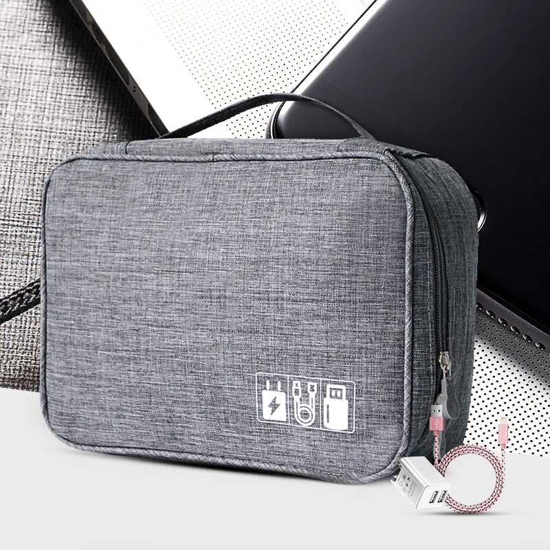  Cable Storage Bag Charger Wire Electronic Organizer Digital Gadget Pouch Cosmetic Kit Case Closet W