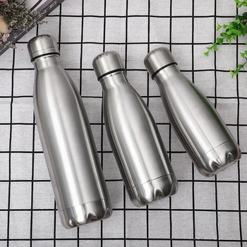 

1pc 350/500/750ml Stainless Cola Motion Sports Water Bottle Rugged Water Cup Monolayer Metal Color Cola Drink Bottle Drinkware