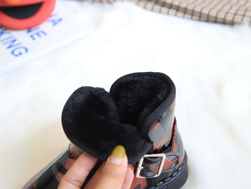 Kids Snow Boots For Boys Girls Waterproof Fashion Children Boots Classic Ankle Boots Non-slip Warm Thick Cotton Soft Tide 25-36