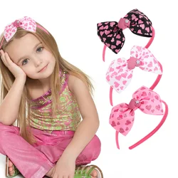 Oaoleer Cute Girls Hair Bands Hoops Sweet Heart Bows Headbands For Baby Girls Children Pink Valentine's Day Hair Accessories