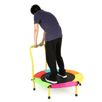 

Portable & Foldable Safe Kids Trampoline - 36 Inch Durable Construction With Padded Frame Cover And Handle Bar