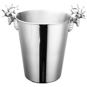 

3L Ice Bucket Stainless Steel Wine Ice Bucket Wine Cooler Chiller Bottle Cooler Champagne Beer Cold Water Machine Ice Bucket Sil