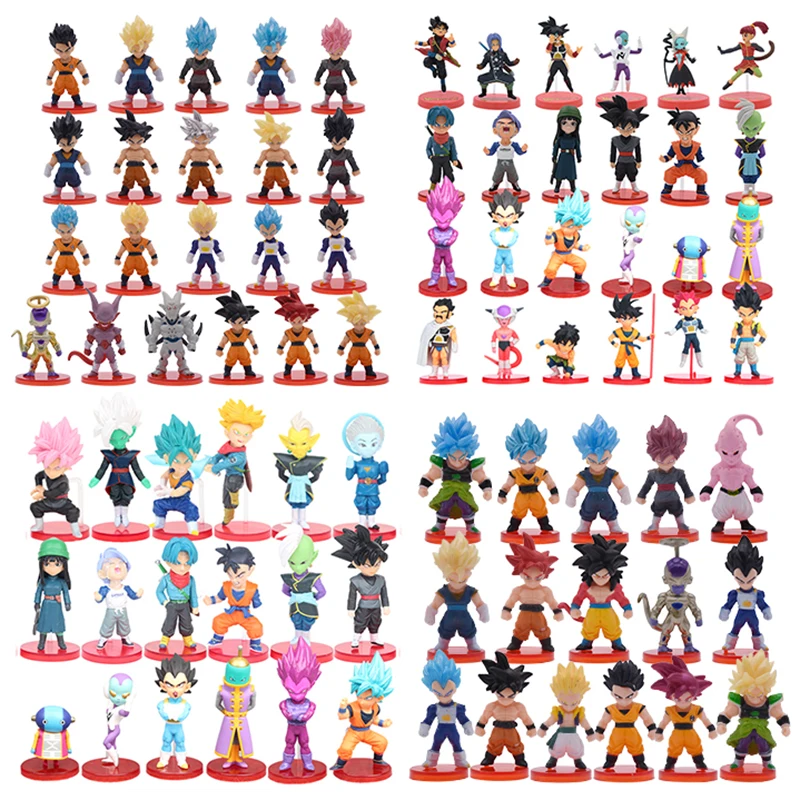 

16/18/21/24pcs/lot DragonBall Super Saiyan God Goku Vegeta Vegetto Frieza Zamasu Ultra Instinct Figure Model Toy Halloween Gift