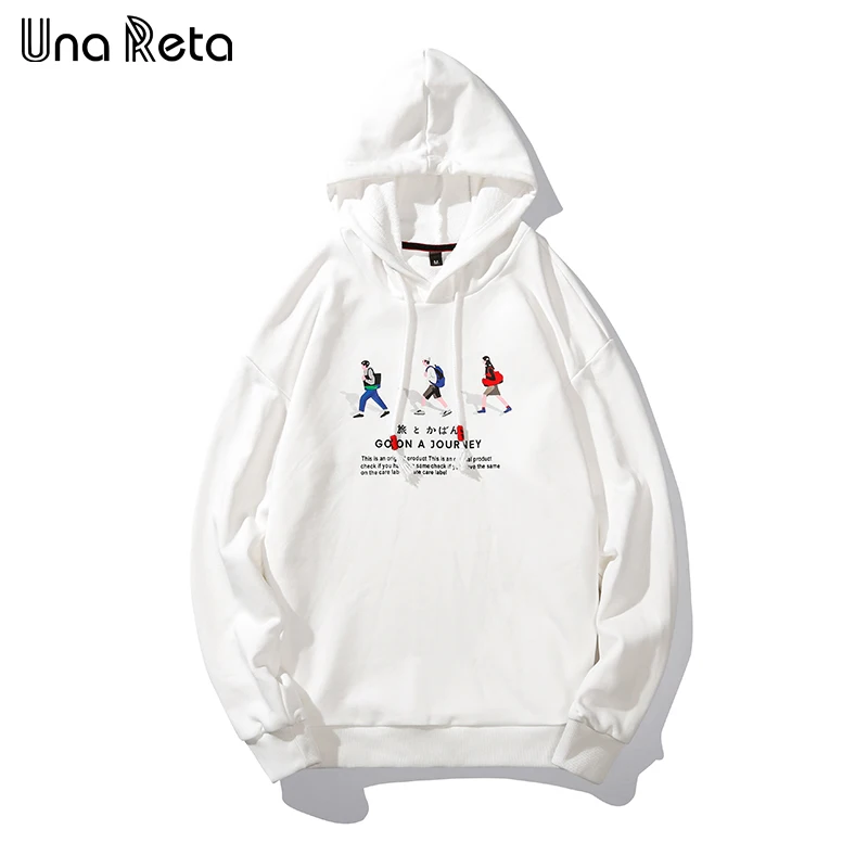 Una Reta хип-хоп Мужская толстовка с капюшоном Осень японский стиль толстовка Уличная пуловер Топы мужские Harajuku Толстовка - Цвет: Белый