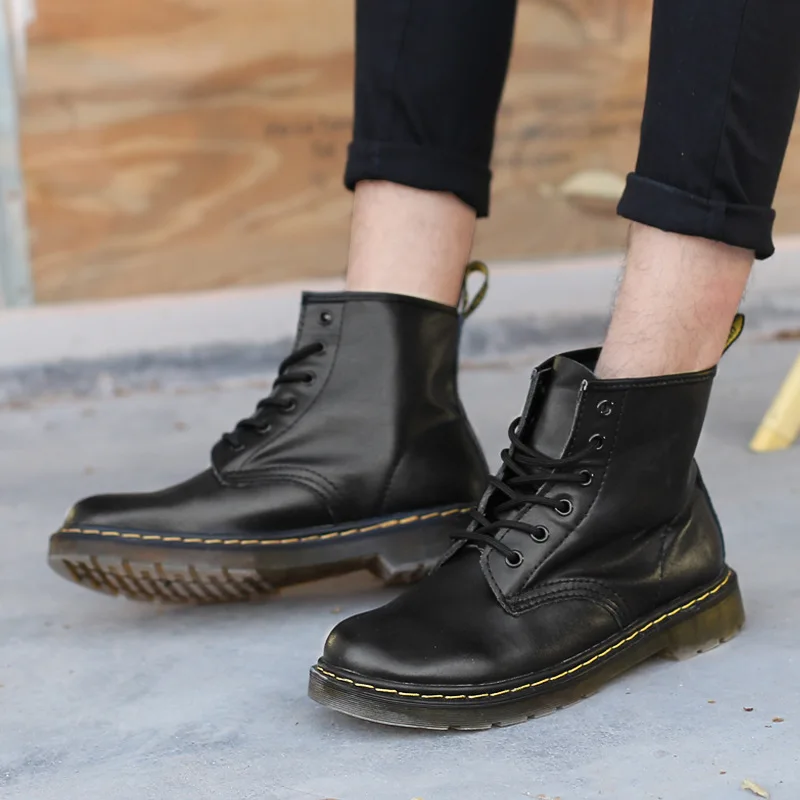 

1460 Martin Boots Men's England Mid-top 6 Hole Short Boots Genuine Leather Lace-up Couples Boots Workwear Combat Boots Men And W