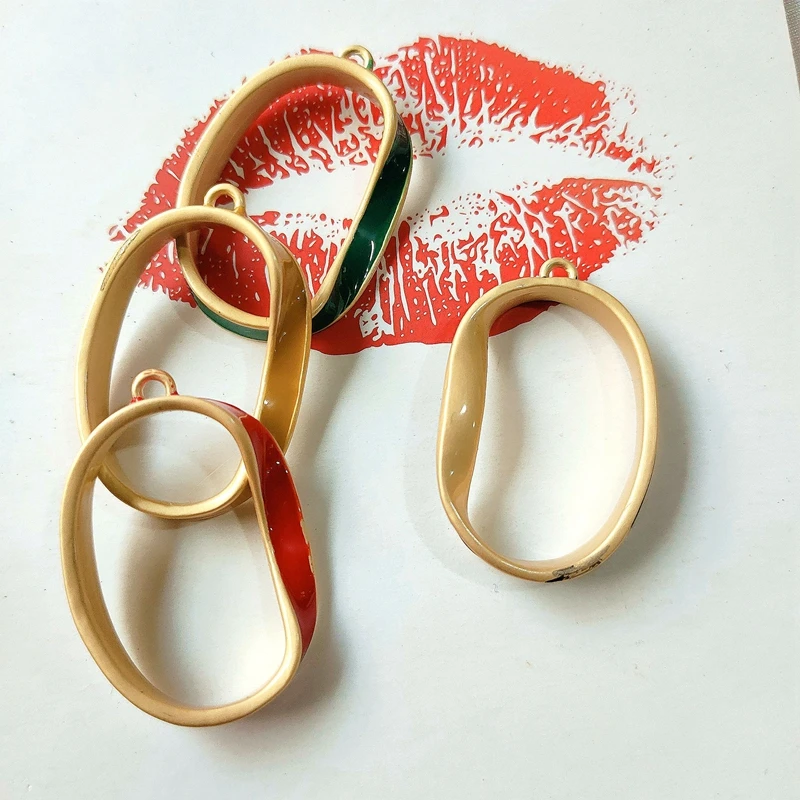 

Irregular geometry diy jewelry Alloy dripping oil earring settings pendant handmade jewelry making supplies 4 pieces / lot