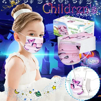 

50/100PCS Children's mask Disposable Face Mask 3Ply Ear Loop Windproof Mouth Caps Cloth Face Shield Protective Mouth Masks