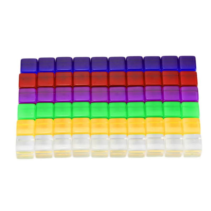 60pcs sets with 6 face dice transparent dice acrylic cube board game kids DIY fun and teaching 6 sided dice dadi da gioco 30A20 (7)