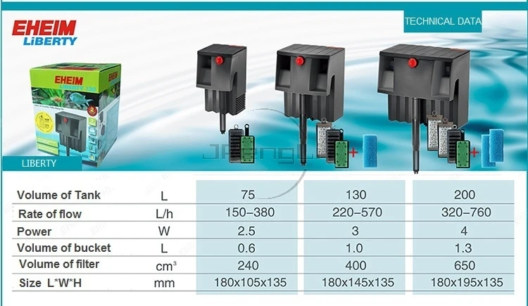 JFENGLI Liberty подвесной на внешнюю стену немой водопад фильтр для аквариума