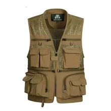Летние мужские военные тактические жилеты мужские сетчатые дышащие камуфляжные жилеты репортёр мульти-карманы охота на открытом воздухе жилет мужской