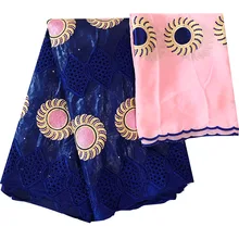 Нигерийская швейцарская вуаль хлопок Горячая Распродажа Тюль кружевная ткань высокое качество бисером Базен riche getzner материал для Базен наборы BL292