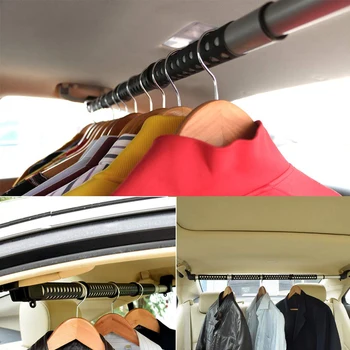 

B-LIFE Roll Bar Coat Hanger Clothes Hook Heavy Duty Expandable Clothes Bars Car Hangers Rod ombines with Strong Metal and Rubber