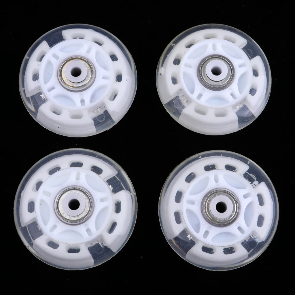 4Pcs Outdoor Inline Roller Skate Hockey Skating Wheels Luminous PU Flash Roller Replacement Durable Sports Accessories Tools 