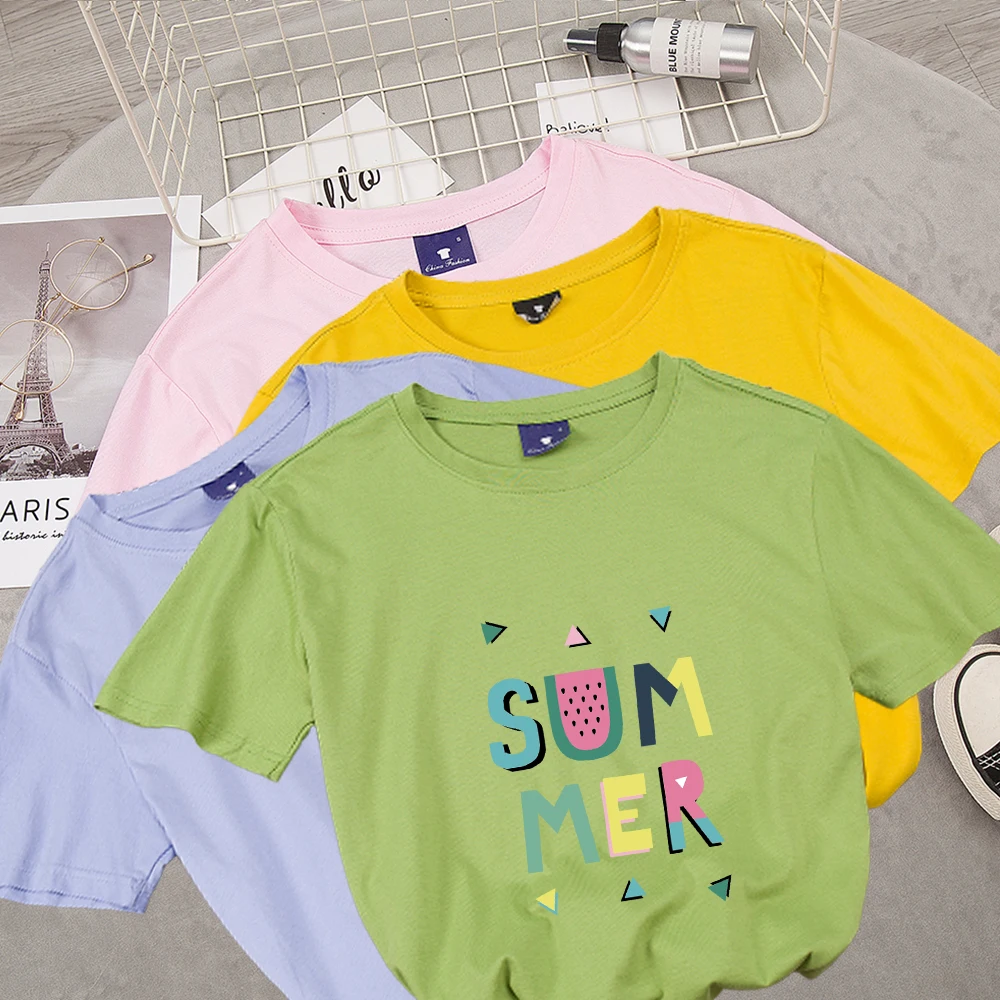 

Kawaii Girl Tshirt Harajuku Fashion Graphic Letter Aesthetic Style T-shirts Women Summer Fresh and Sweet Short Sleeve Clothes
