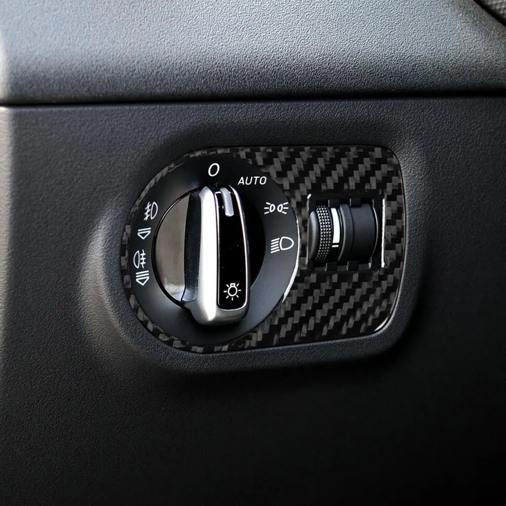 Unique Headlight Switch Decal Heat Resistance Scratch Resistant Carbon Fiber for Audi 2008-2014 TT 8n 8J MK123 TTRS car headlight switch trim