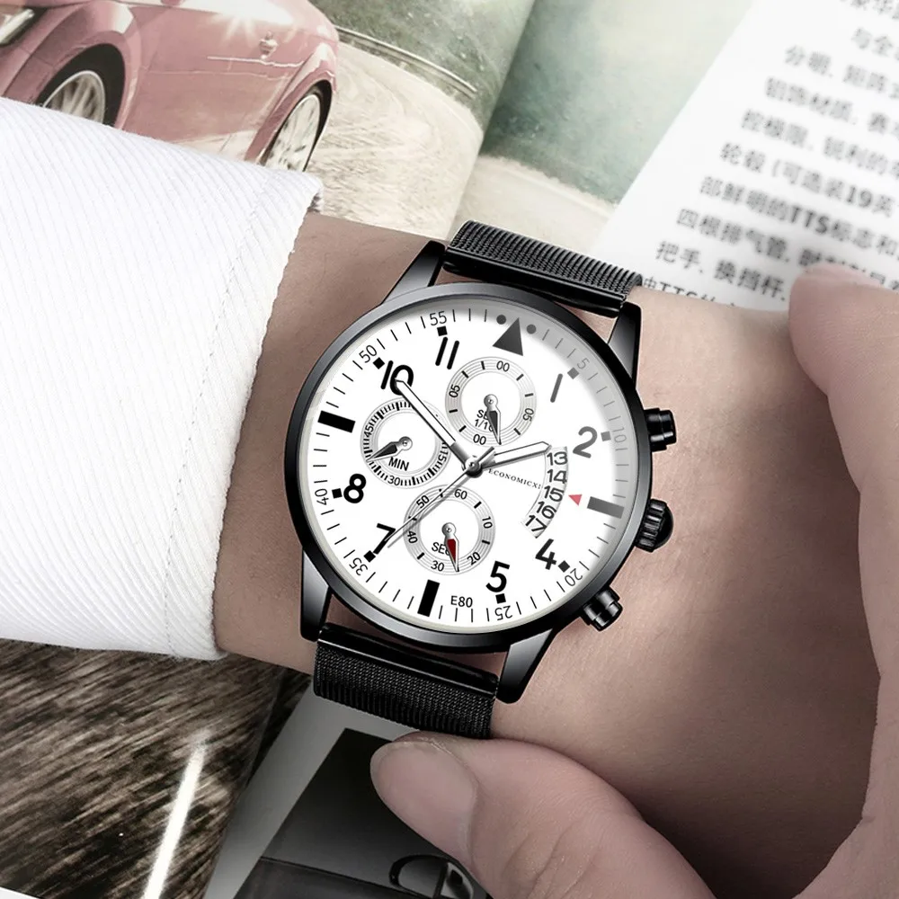 Relogio Masculino Топ бренд класса люкс с сеткой сталь Дата Мода Reloj Hombre часы мужские повседневные Erkek Kol Saati мужские часы