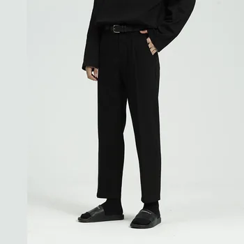 

Japan Korea Style Male Vintage Fashion Slim Fit Straight Pant Men Business Casual Ankle-length Suit Pant