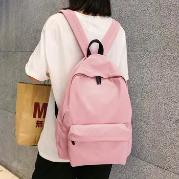 

Nylon Solid School Backpack Large Capacity New Mochila Fashion Bag Backpacks Travel Backpacks for Teenage Women Rucksack Laptop
