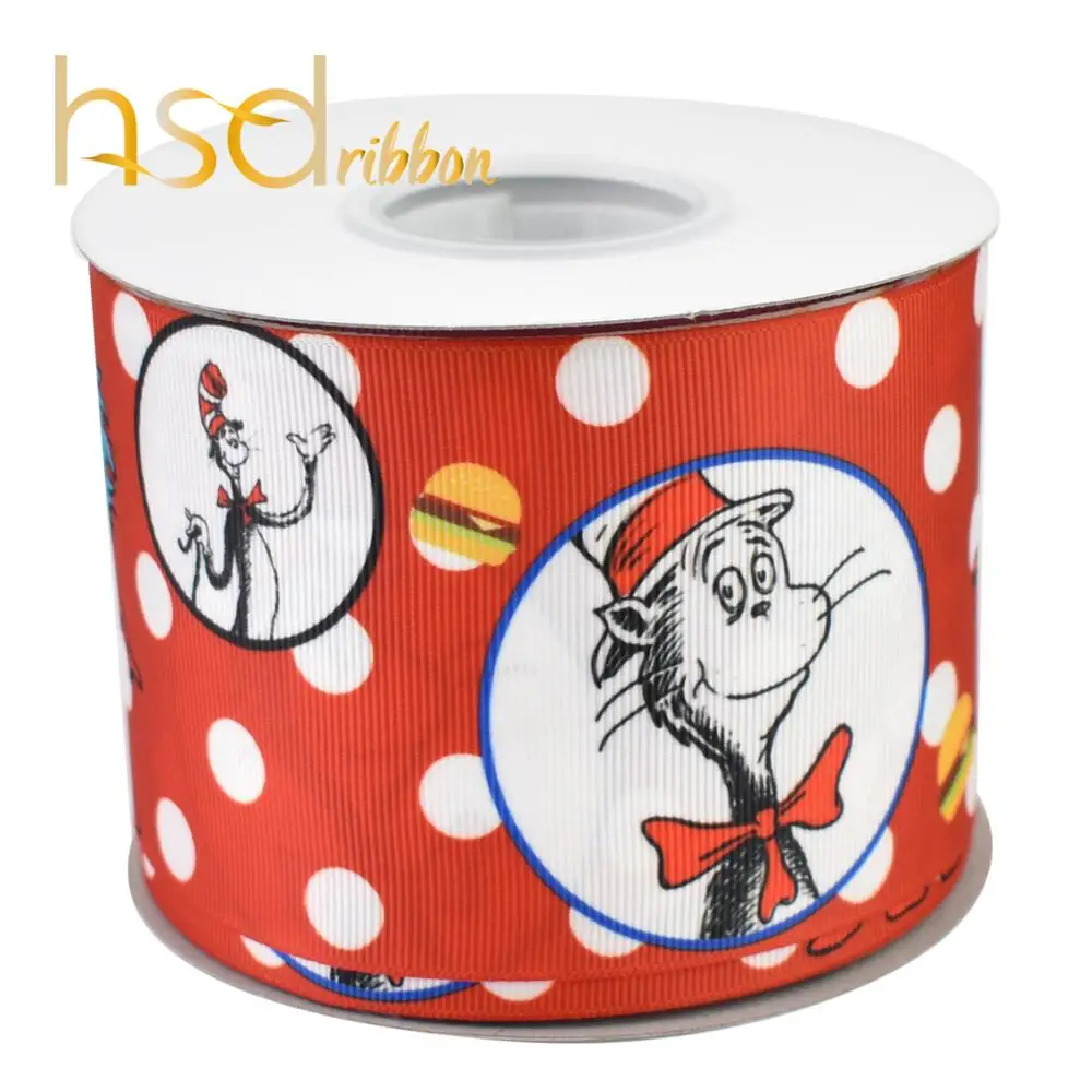 HSDRibbon 16 мм 22 мм 38 мм 75 мм Печатные hsd-дизайн HT Grosgrain ленты 50 ярдов/рулон