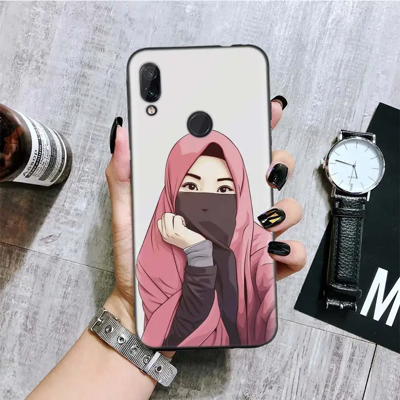 Мусульманский Хиджаб Isla mi с черной крышкой чехол для телефона для Xiaomi Redmi Note фотоаппаратов моментальной печати 8 7 7S 7A 6 S2 GO K20 Pro 6A mi 6X 5X A1 CC 9 8 Coque