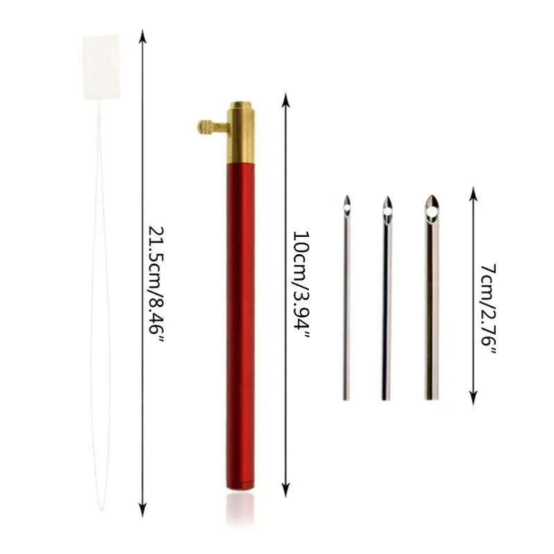 Embroidery Crochet Hook with 3 Needles Punch Threader Set Knitting Sewing Tool