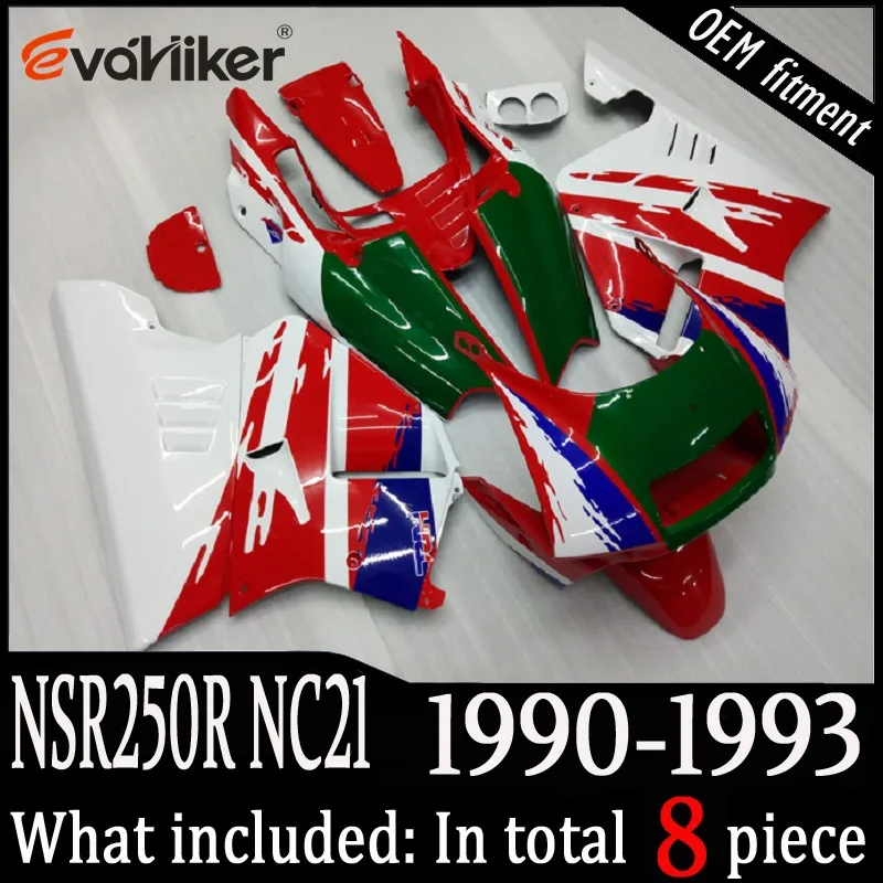 Заказной обтекатель для NSR250R NC21 1990 1991 1992 1993 ABS пластиковые мотоциклетные панели красный белый зеленый+ подарки