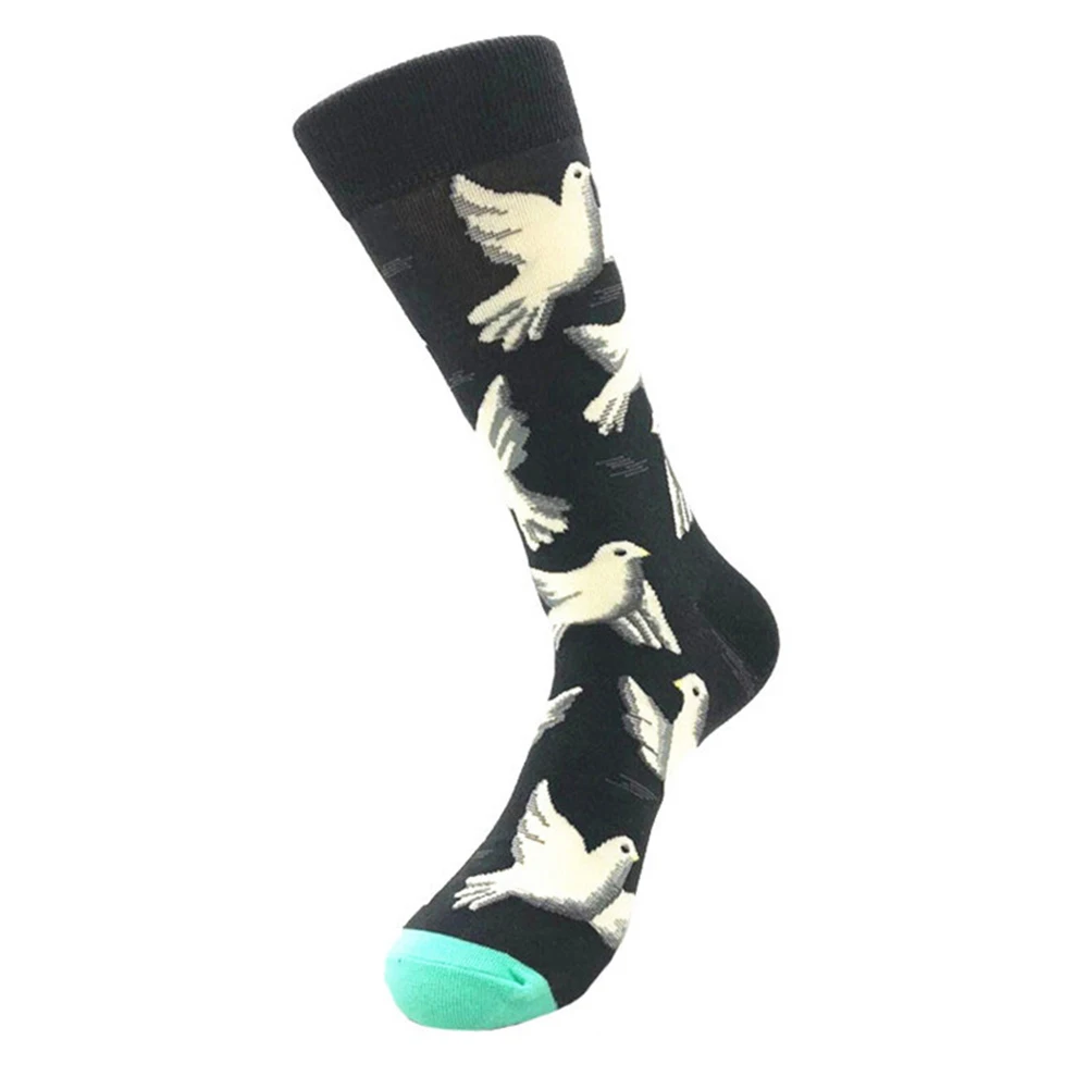 Популярные женские средние носки цветные животные растения геометрический фруктовый принт мужские носки унисекс дышащие носки 19ING