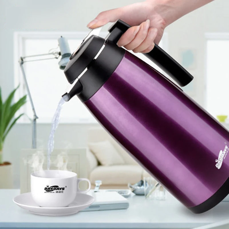 Luxury Large Home Hot Water Insulation Thermos Bottle Leak-proof 1.9L Coffee Glass Liner Vacuum Flask Kettle Stainless Steel Pot