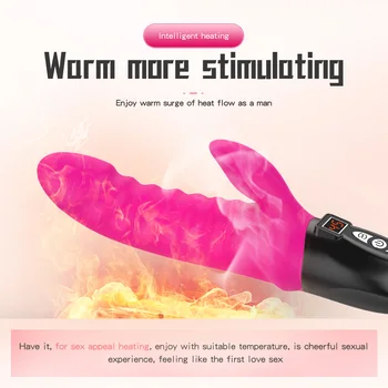 G Spot Vagina Dildo Vibrators For Women 12 Mode Vibrate LCD 45° Heating Chargeable Vibrating Female Masturbator Sex Toys Machine 3