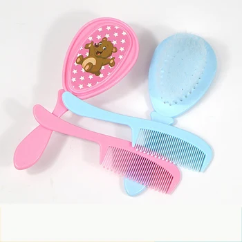 

2Pcs Newborn Baby Cute Cartoon Safety Bathing Soft Care Brush Comb Set Infant Hair Scalps Head Massager Design Pack Kit
